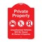 Signmission Private Property Unauthorized Vehicles Towed No Cars No Solicitors No Turn Around Sym, RW-1824-9914 A-DES-RW-1824-9914 - alternate 1